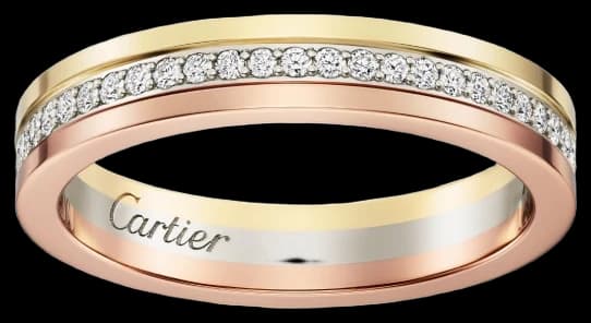 Cartier Vendome Louis Cartier wedding ring, width 3.5 mm, paved