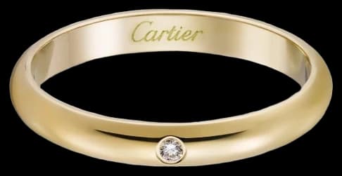 Cartier 1895 wedding ring, width 2.6 mm, 1 diamond
