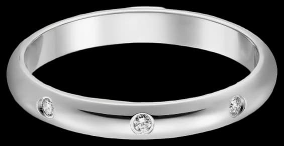 Cartier 1895 wedding ring, width 2.6 mm, 3 diamonds