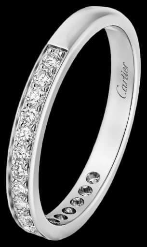 Cartier 1895 wedding ring, width 2.6 mm, semi-paved