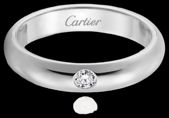 Cartier 1895 wedding ring, width 3.5 mm, 1 diamond