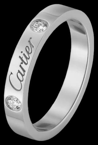 Cartier C de Cartier wedding ring, width 3 mm, 2 diamonds