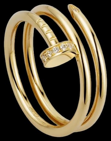 Cartier Juste un Clou ring, double, diamonds