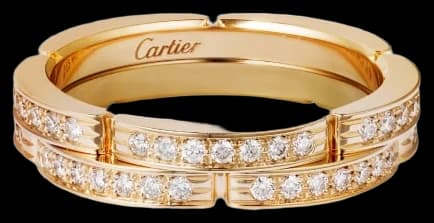 Cartier Maillon Panthère wedding ring, two rows, semi-paved