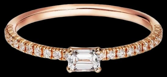 Cartier Etincelle de Cartier ring, emerald-cut diamond, paved
