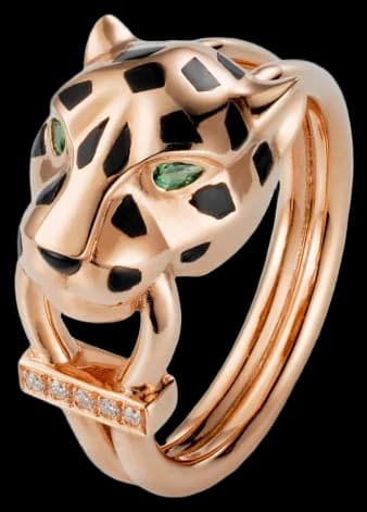 Cartier Panthère de Cartier ring, diamonds - Diamond And Onyx And Tsavorite Garnet