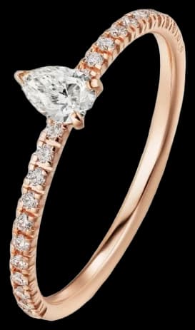 Cartier Etincelle de Cartier ring, pear-cut diamond, paved