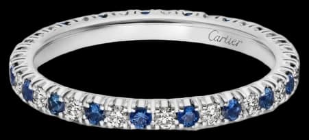 Cartier Etincelle de Cartier wedding ring, width 2 mm, paved - Diamond And Sapphire