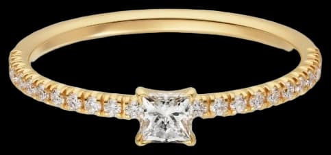 Cartier Etincelle de Cartier ring, princess-cut diamond, paved