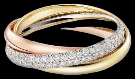 Cartier Trinity ring, small model, semi-paved