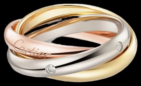 Cartier Trinity ring, classic model, 5 diamonds