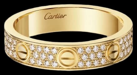 Cartier LOVE ring, small model, paved