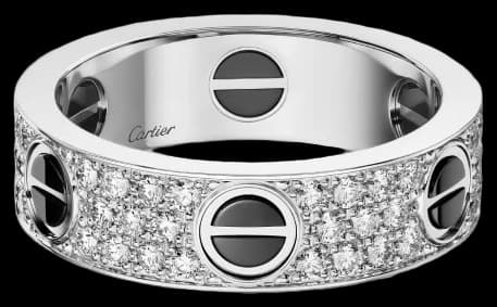 Cartier LOVE ring, classic model, paved, ceramic