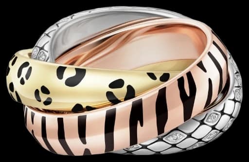 Cartier Trinity ring, lacquer, semi-paved