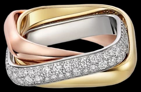 Cartier Trinity cushion ring, classic model, paved