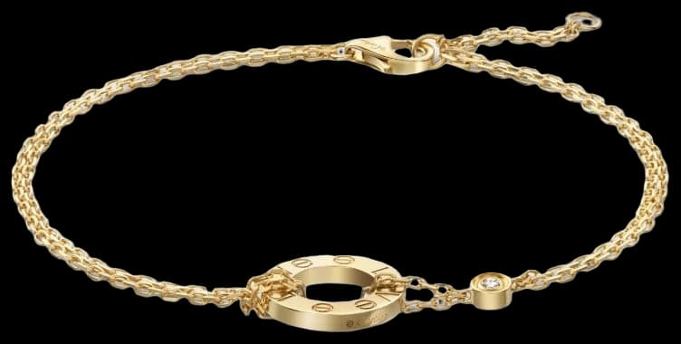 Cartier LOVE bracelet, on chain, 2 diamonds
