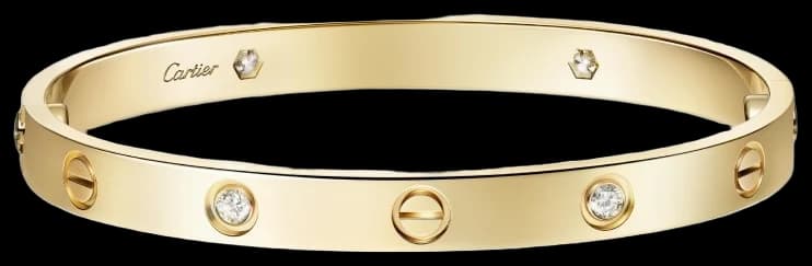 Cartier LOVE bracelet, classic model, 4 diamonds