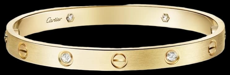 Cartier LOVE bracelet, classic model, brushed, 4 diamonds