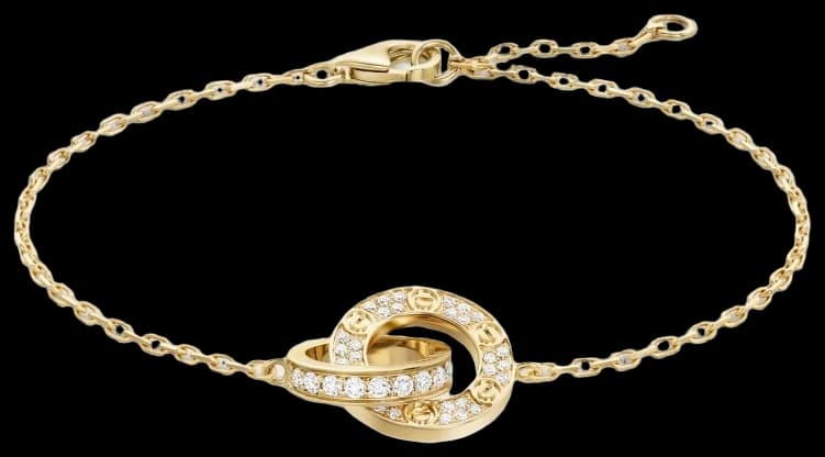 Cartier LOVE bracelet, on chain, paved