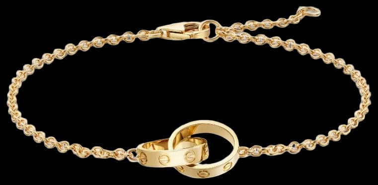 Cartier LOVE bracelet, on chain