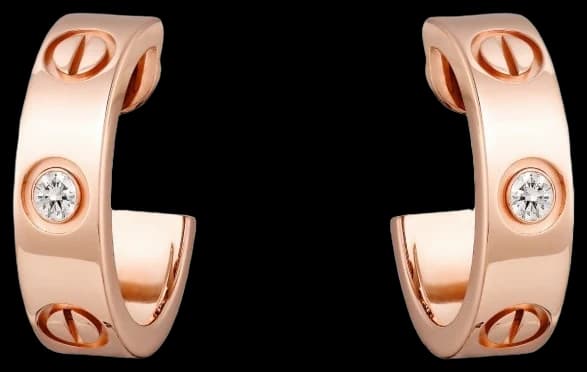 Cartier LOVE hoop earrings, classic model, 2 diamonds