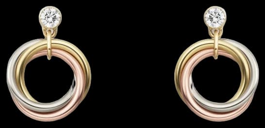 Cartier Trinity earrings, brilliant-cut diamonds