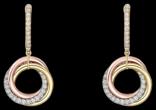 Cartier Trinity earrings, semi-paved