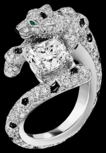 Cartier Panthère de Cartier ring, cushion-cut diamond, paved