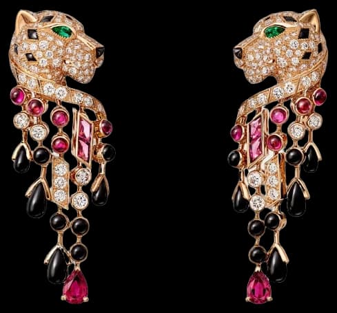 Cartier Panthère de Cartier earrings, rubellite, large model, paved