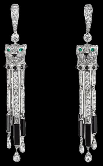 Cartier Panthère de Cartier earrings, onyx, large model, paved