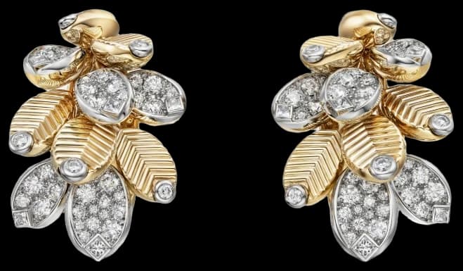 Cartier Grain de Café earrings, semi-paved