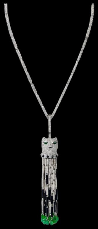 Cartier Panthère de Cartier long necklace, emerald, multi-wear, large model, paved