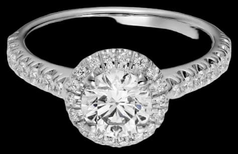 Cartier Destinée solitaire, brilliant-cut diamond, paved