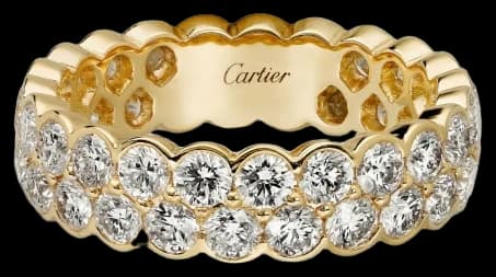 Cartier Broderie de Cartier wedding ring, two rows, diamonds