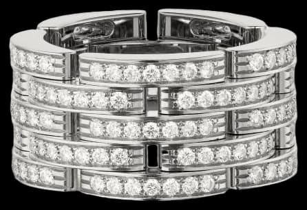 Cartier Maillon Panthère ring, five rows, paved