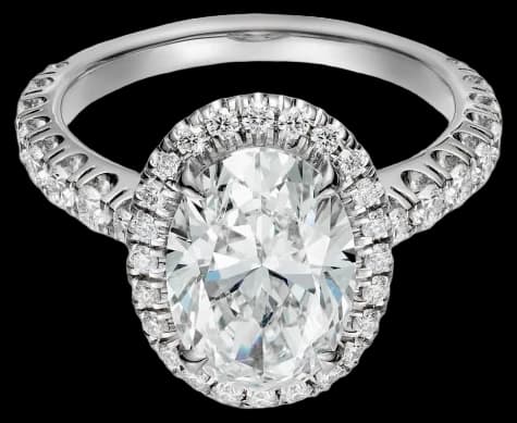 Cartier Destinée solitaire, oval-cut diamond, paved