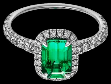 Cartier Solitaire Cartier Destinée, emerald-cut emerald, paved