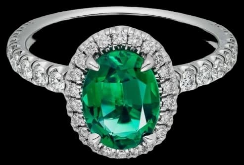 Cartier Destinée solitaire, oval-cut emerald, paved