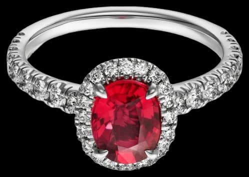 Cartier Destinée solitaire, oval-cut ruby, paved