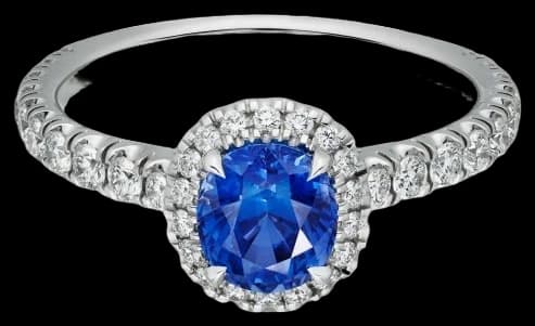 Cartier Destinée solitaire, oval-cut sapphire, paved