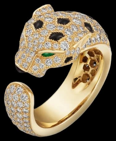 Cartier Panthère de Cartier ring, medium model, semi-paved - Diamond And Emerald And Onyx