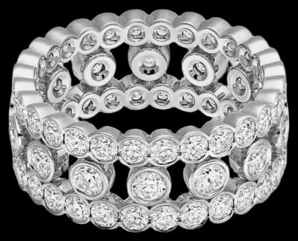 Cartier Broderie de Cartier ring, triple row, diamonds