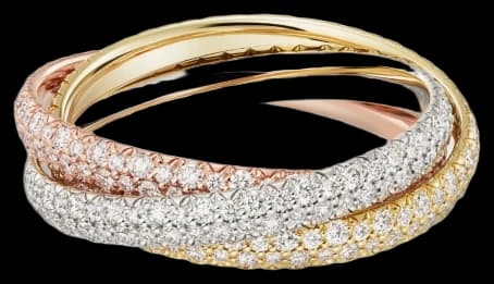 Cartier Trinity ring, small model, paved