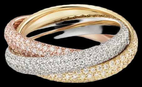 Cartier Trinity ring, classic model, paved