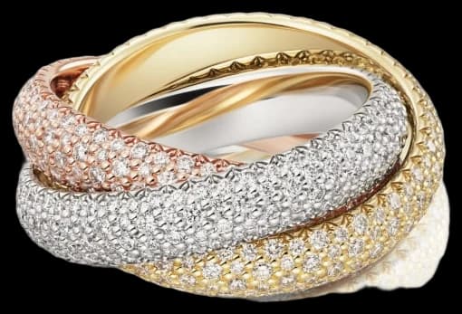 Cartier Trinity ring, large model, paved
