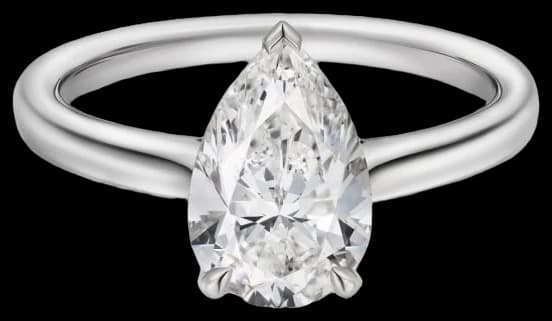 Cartier 1895 solitaire, pear-cut diamond