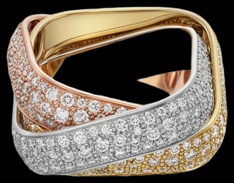 Cartier Trinity cushion ring, large model, paved