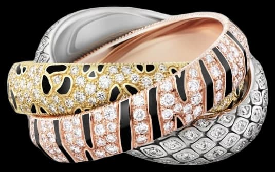 Cartier Trinity ring, lacquer, paved