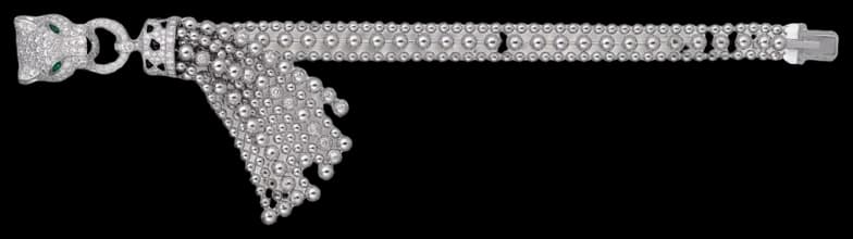 Cartier Panthère de Cartier bracelet, on chain, semi-paved - Diamond And Emerald And Onyx