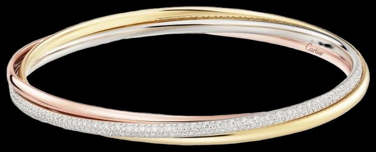 Cartier Trinity bracelet, small model, semi-paved